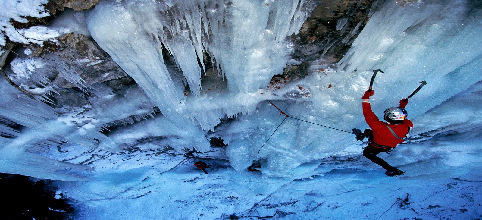 female ice climber
